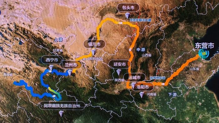 △黃河發(fā)源于青藏高原，呈“幾”字形流經(jīng)青海、四川、甘肅、寧夏、內(nèi)蒙古、山西、陜西、河南、山東9省區(qū)，全長(zhǎng)5464公里。(資料圖)