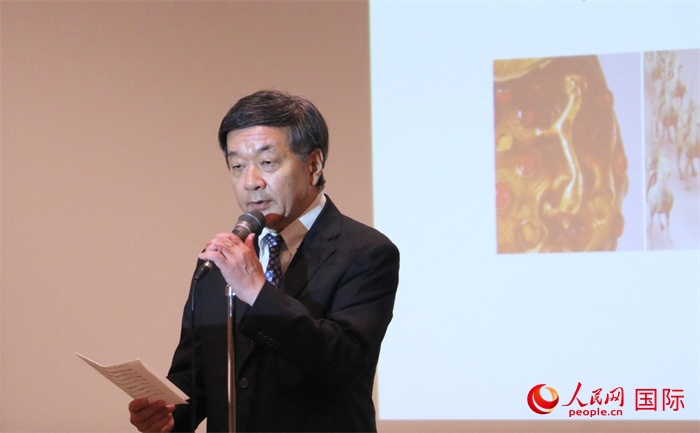 主辦方代表、富士美術(shù)館館長五木田聰致辭。（人民網(wǎng) 許可攝）