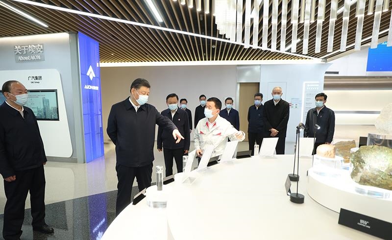 2023年4月12日，習(xí)近平總書記在廣東廣汽埃安新能源汽車股份有限公司考察。