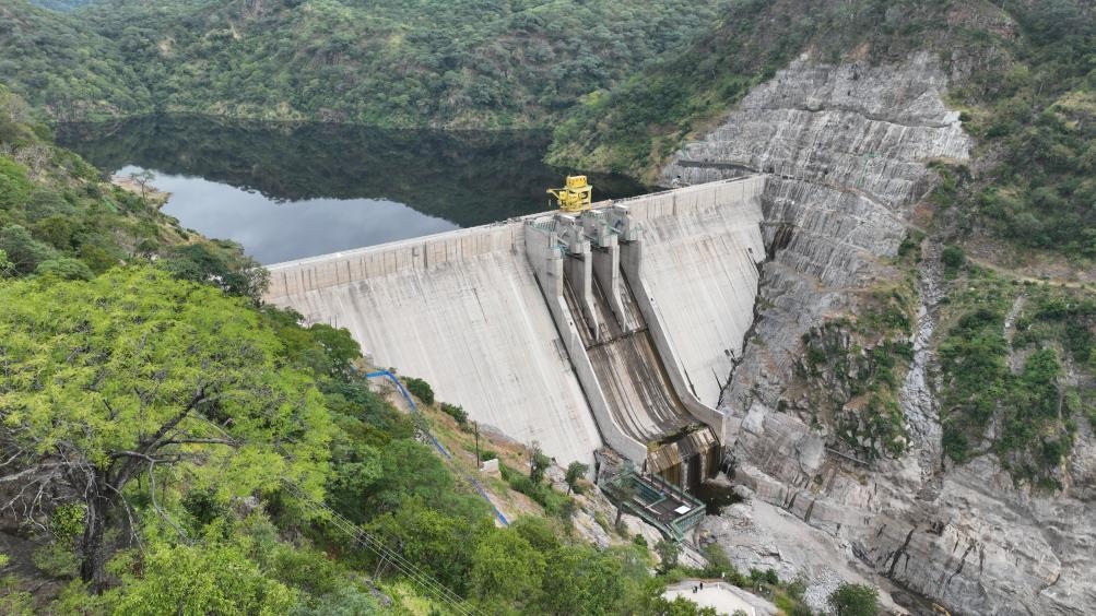 3月23日，航拍的下凱富峽水電站大壩。