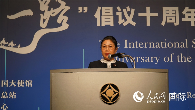 老撾駐日大使安拉萬發(fā)言。人民網 蔣曉辰攝