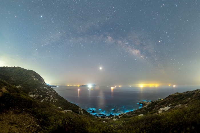 西涌國際暗夜社區(qū)夜間美景。深圳市天文臺供圖
