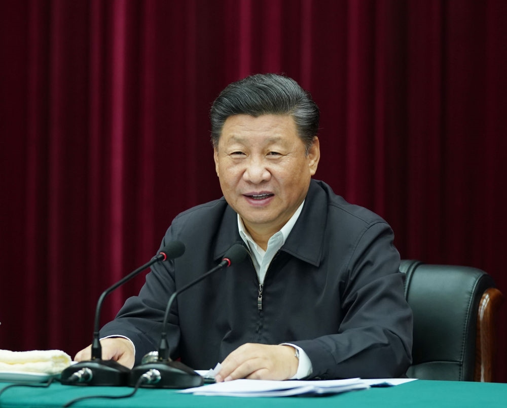 2019年9月18日上午，中共中央總書記、國家主席、中央軍委主席習近平在鄭州主持召開黃河流域生態(tài)保護和高質量發(fā)展座談會并發(fā)表重要講話。新華社記者 謝環(huán)馳 攝