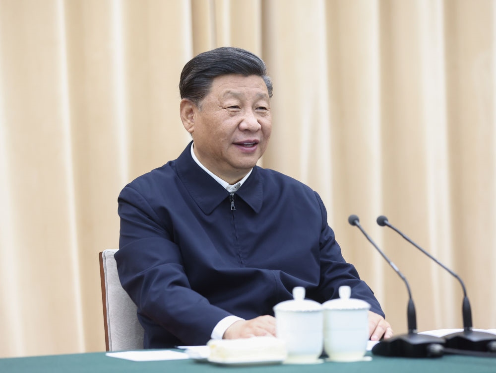 2021年5月14日上午，中共中央總書記、國家主席、中央軍委主席習近平在河南省南陽市主持召開推進南水北調后續(xù)工程高質量發(fā)展座談會并發(fā)表重要講話。新華社記者 鞠鵬 攝