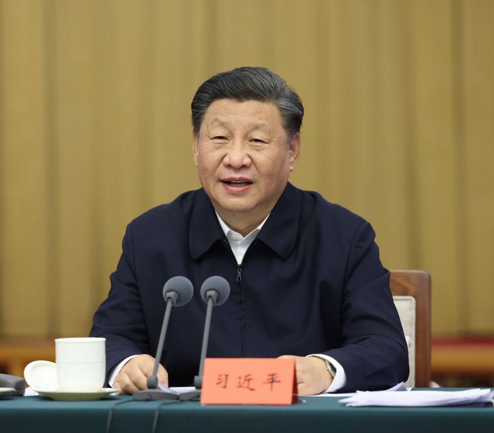 2021年10月22日下午，中共中央總書記、國家主席、中央軍委主席習近平在山東省濟南市主持召開深入推動黃河流域生態(tài)保護和高質量發(fā)展座談會并發(fā)表重要講話。新華社記者 謝環(huán)馳 攝