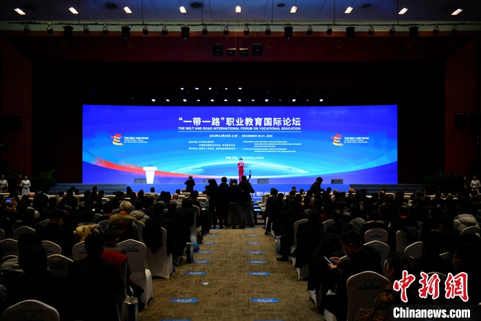 圖為 “一帶一路”職業(yè)教育國際論壇現(xiàn)場。 中新社記者 韓冰 攝