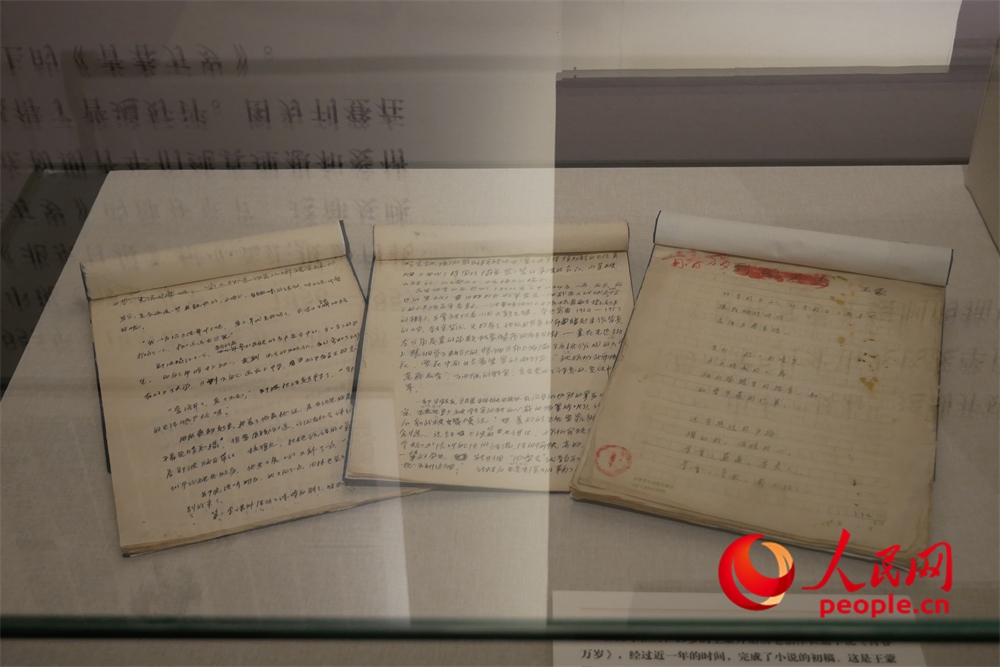 《青春萬歲》手稿。人民網(wǎng)記者 韋衍行攝