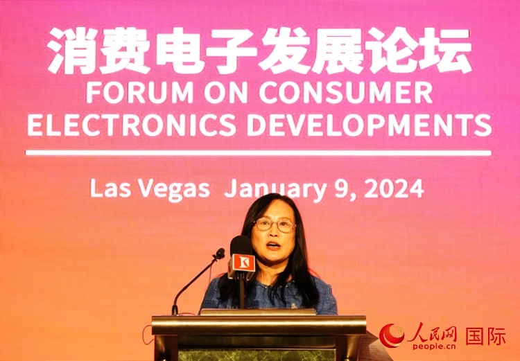 中國(guó)機(jī)電產(chǎn)品進(jìn)出口商會(huì)副會(huì)長(zhǎng)劉春致辭。人民網(wǎng)記者 鄧圩攝