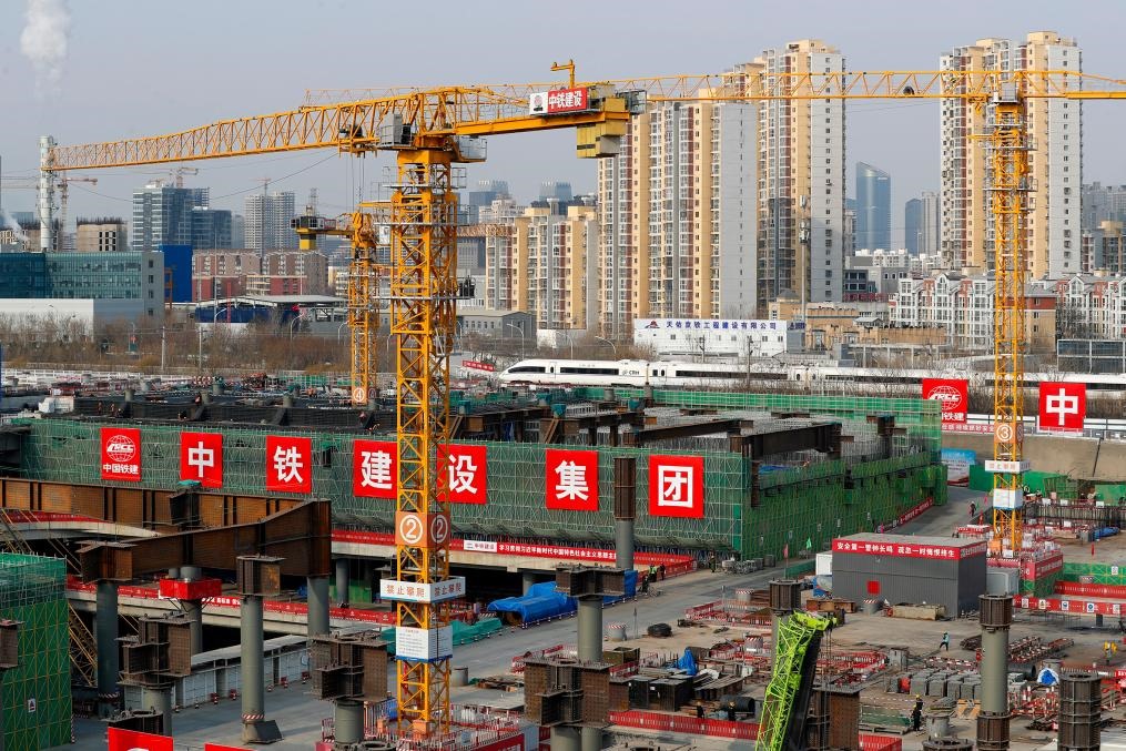 2月2日，北京城市副中心站綜合交通樞紐工程建設現場。新華社記者 李木子 攝