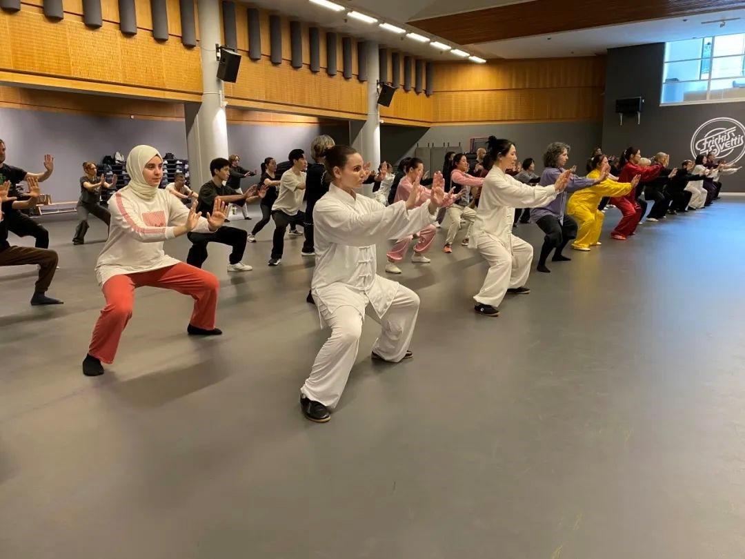 培訓(xùn)班學(xué)員學(xué)習(xí)太極拳。斯德哥爾摩中國文化中心供圖