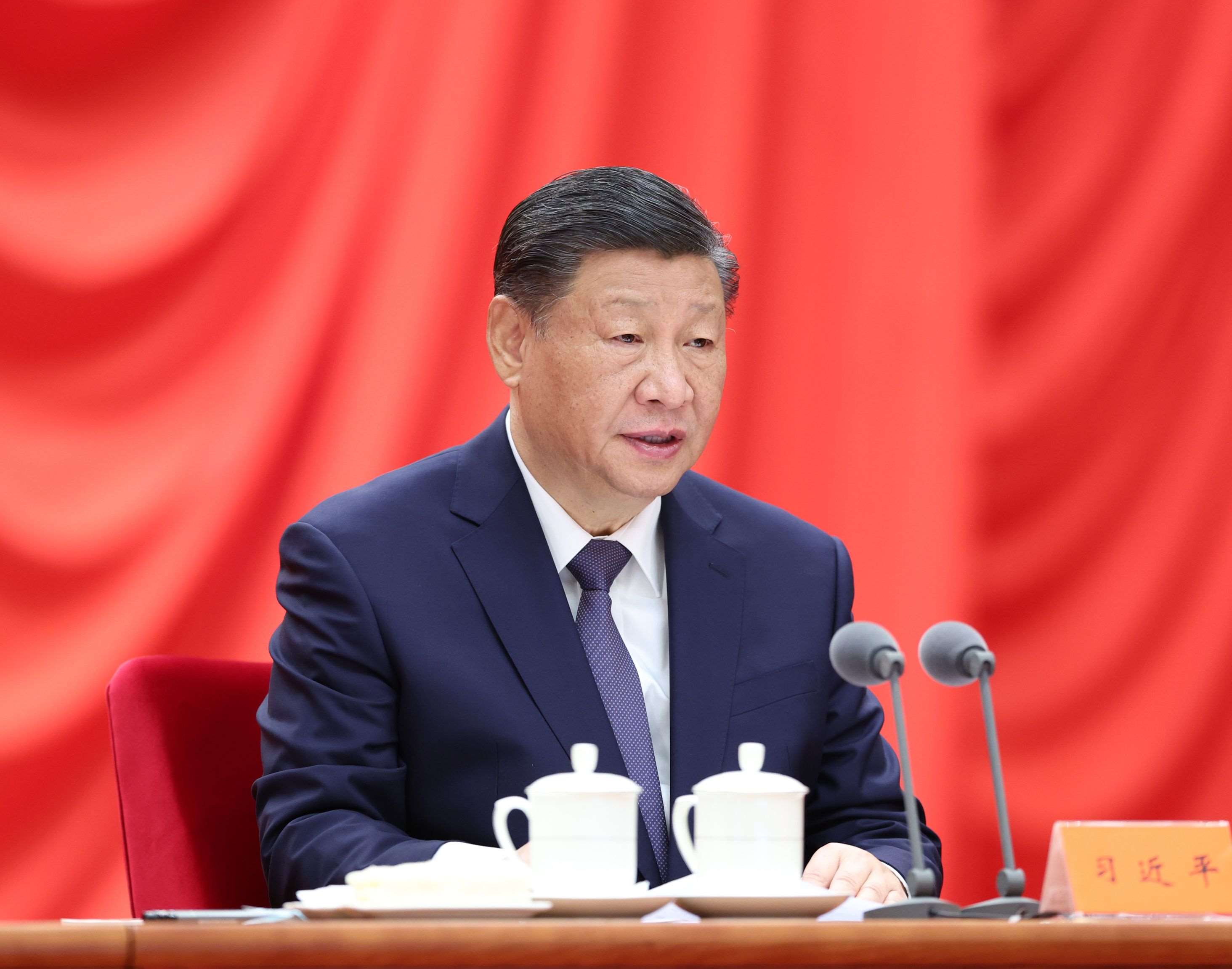 △ 2024年1月8日，習(xí)近平總書記在中國共產(chǎn)黨第二十屆中央紀(jì)律檢查委員會第三次全體會議上發(fā)表重要講話。