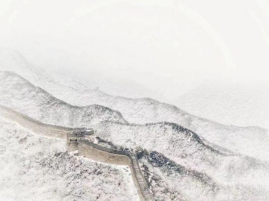 朱銳拍攝的長城雪景。（受訪者供圖）