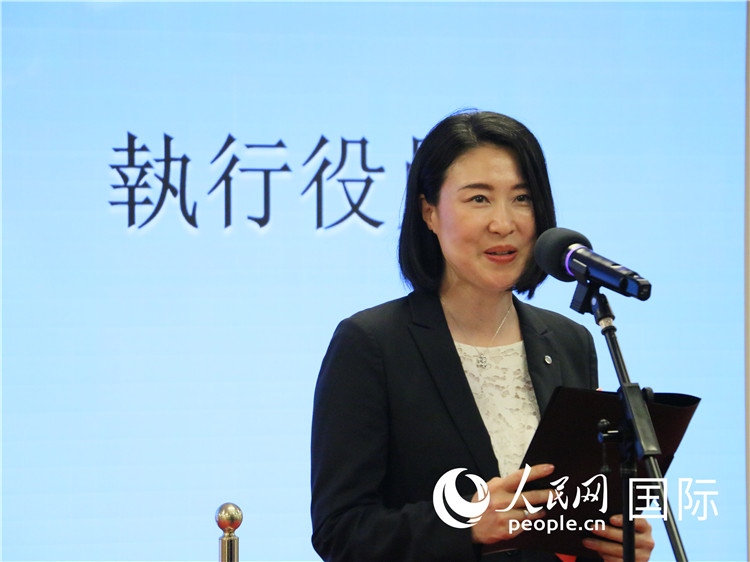 日本航空株式會社執(zhí)行役員西原口香織致辭。人民網(wǎng) 許可攝