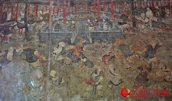 少林寺白衣殿壁畫。人民網記者 張麗婭攝