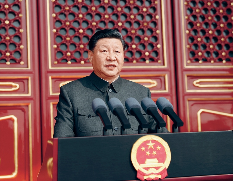 2019年10月1日，慶祝中華人民共和國成立70周年大會在北京天安門廣場隆重舉行。中共中央總書記、國家主席、中央軍委主席習(xí)近平發(fā)表重要講話。 新華社記者 鞠鵬/攝