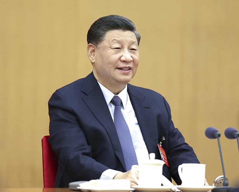 2022年10月17日，習(xí)近平同志參加黨的二十大廣西代表團討論。