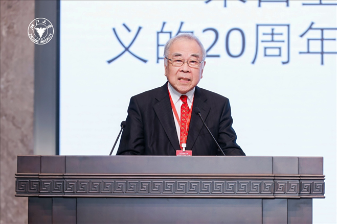 日本科學(xué)協(xié)會(huì)會(huì)長(zhǎng)高橋正征致辭。浙江大學(xué)供圖