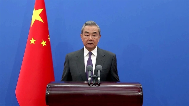 中共中央政治局委員、中央外辦主任王毅發(fā)表視頻致辭。主辦方供圖