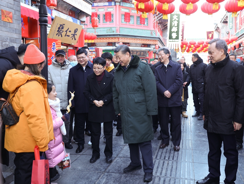 2024年2月1日，習(xí)近平總書記在天津古文化街考察。