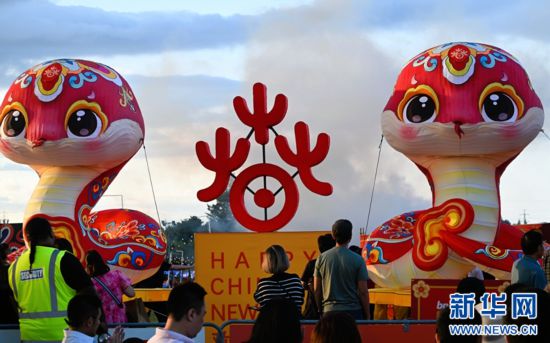 圖為游客在2025年奧克蘭元宵燈節(jié)游覽。（圖片由奧克蘭中國文化中心提供）
