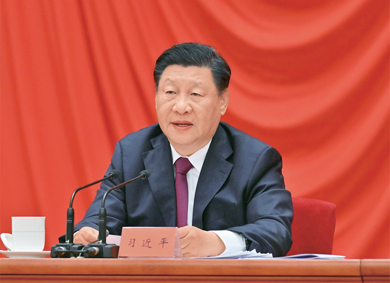 2022年5月10日，慶祝中國共產(chǎn)主義青年團(tuán)成立100周年大會在北京人民大會堂隆重舉行。中共中央總書記、國家主席、中央軍委主席習(xí)近平在大會上發(fā)表重要講話。 新華社記者 岳月偉/攝