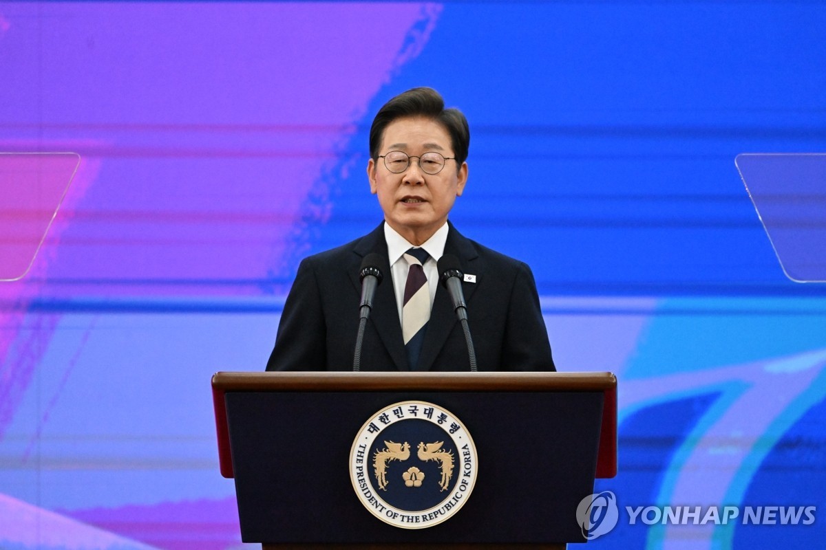 李在明4日上午在第21屆韓國總統(tǒng)就職宣誓儀式上宣誓就職。（圖片來源：韓聯(lián)社）